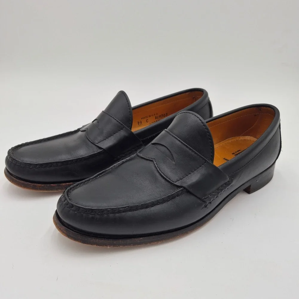 Allen Edmonds Paxton Black Leather Penny Loafers Mens 9.5 C Made in USA 42020